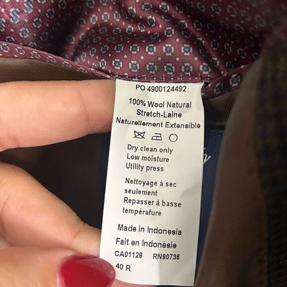 Ralph Lauren Men's 2 Button Wool Blazer Brown Check Size 40 R Business Classic - Picture 8 of 13